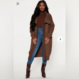 NWT Fashion Nova Elegant Brown Knit Cardigan